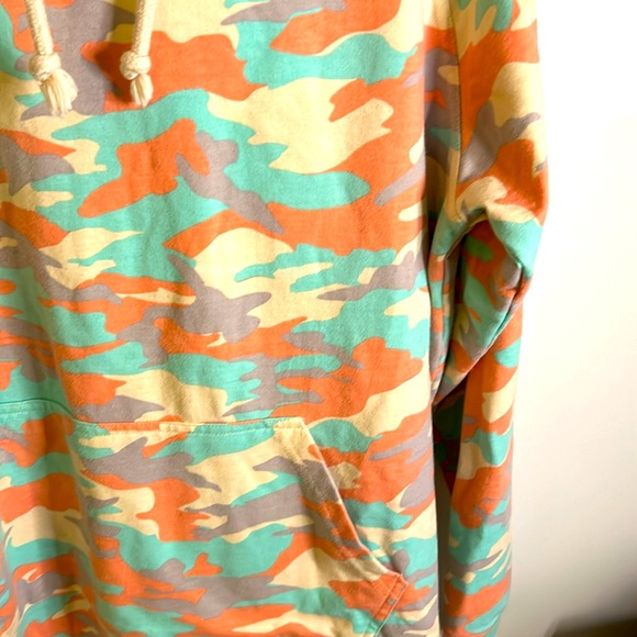 Denim House pastel camouflage hoodie size M long sleeves blue pink cream… - Picture 5 of 10